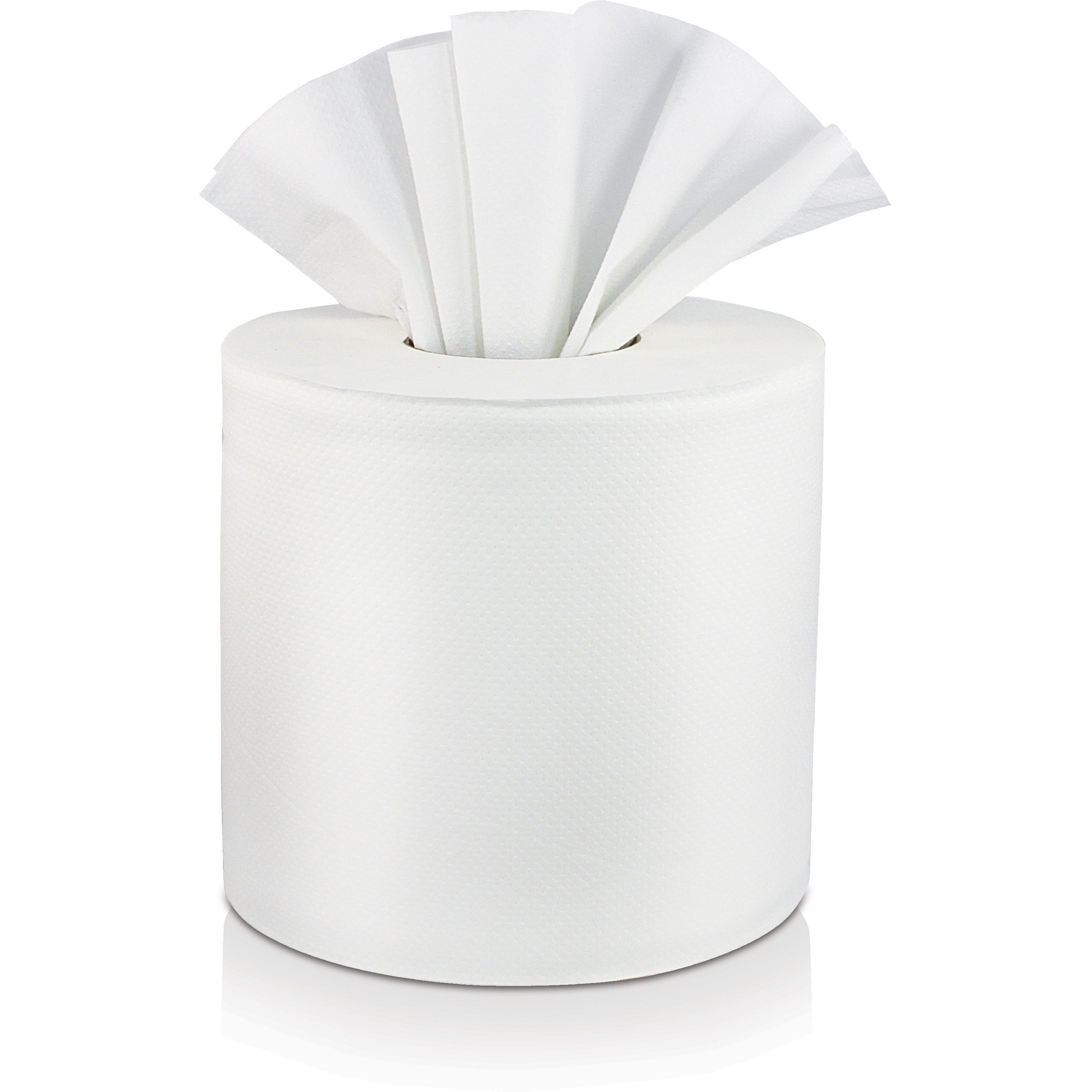 Solaris Paper Livi VPG Select Center Pull Towel - 2 Ply - 7.40" x 10.90" - White - Center Pull, Embossed, Easy Tear, Soft, Absorbent, Thick, Perforated - For Bathroom, Office Building, Restroom, Hand - 6 Rolls Per Container - 660 Per - 1 / Carton