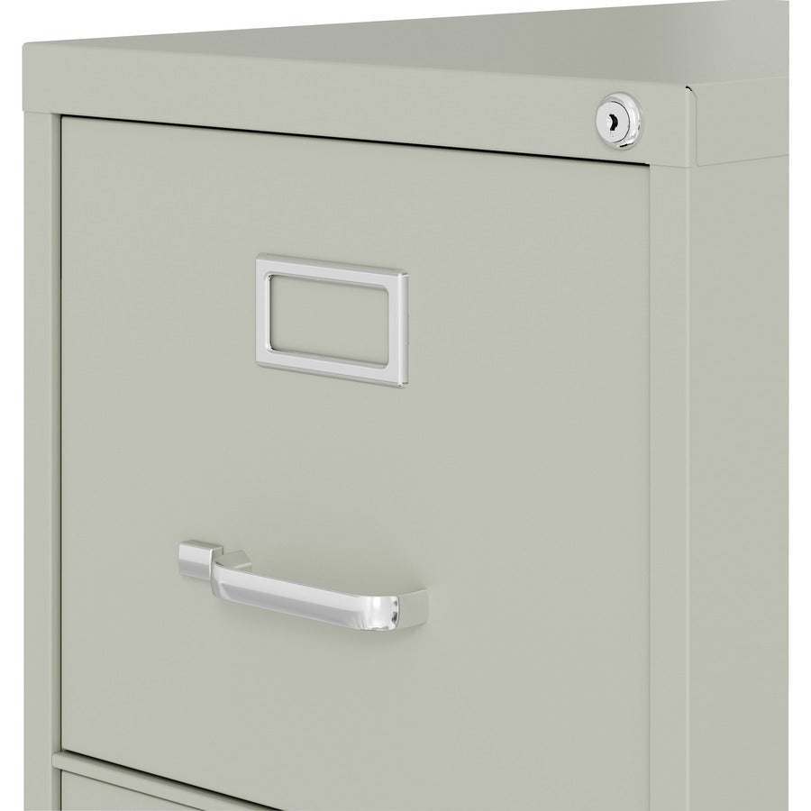 Lorell Fortress Series 22" Commercial-Grade Vertical File Cabinet - 15" x 22" x 40.2" - 3 x Drawer(s) for File - Letter - Vertical - Ball-bearing Suspension, Removable Lock, Pull Handle, Wire Management - Light Gray - Steel - Recycled
