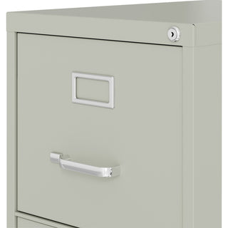 Lorell Fortress Series 22" Commercial-Grade Vertical File Cabinet - 15" x 22" x 40.2" - 3 x Drawer(s) for File - Letter - Vertical - Ball-bearing Suspension, Removable Lock, Pull Handle, Wire Management - Light Gray - Steel - Recycled