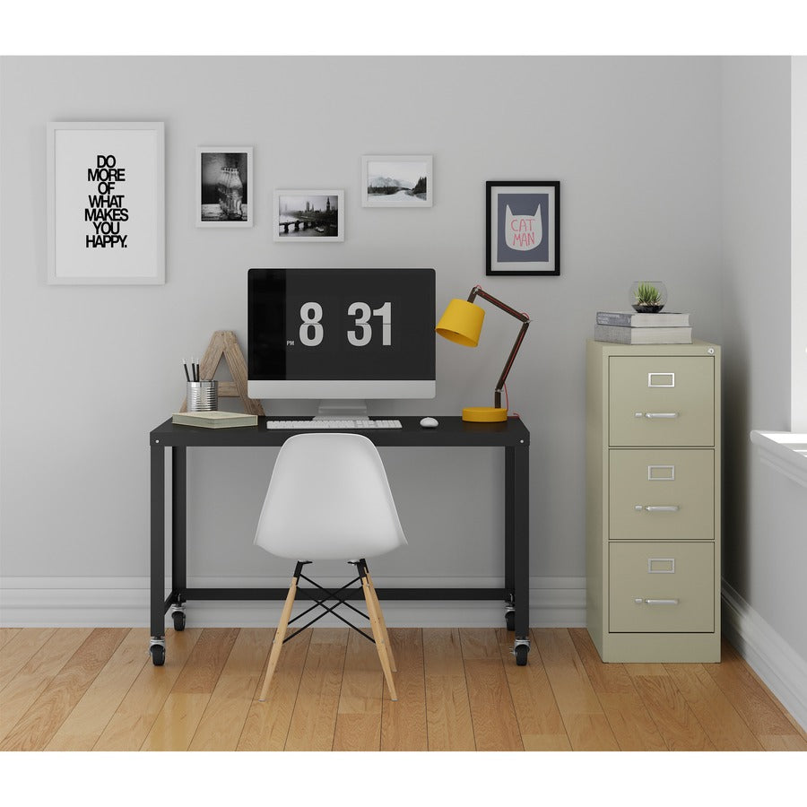 Lorell Fortress Series 22" Commercial-Grade Vertical File Cabinet - 15" x 22" x 40.2" - 3 x Drawer(s) for File - Letter - Vertical - Ball-bearing Suspension, Removable Lock, Pull Handle, Wire Management - Putty - Steel - Recycled