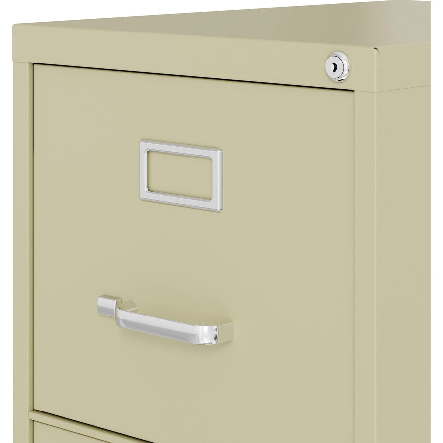 Lorell Fortress Series 22" Commercial-Grade Vertical File Cabinet - 15" x 22" x 40.2" - 3 x Drawer(s) for File - Letter - Vertical - Ball-bearing Suspension, Removable Lock, Pull Handle, Wire Management - Putty - Steel - Recycled