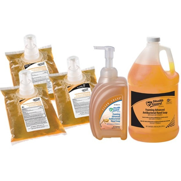 Health Guard Foam Antibacterial Soap - Citrus Spice ScentFor - 33.8 fl oz (1000 mL) - Kill Germs, Soil Remover - Multipurpose - Antibacterial - Amber - Triclosan-free - 4 / Carton