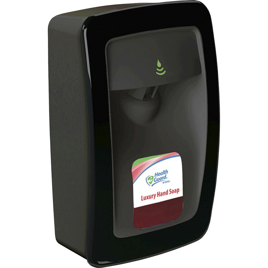 Health Guard Designer Series No Touch Dispenser - Automatic - 1.06 quart Capacity - Support 4 x C Battery - Touch-free, Key Lock, Refillable - Black - 1Each