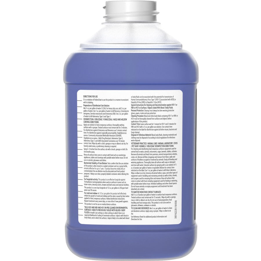 Diversey Virex Plus Disinfectant Cleaner - Concentrate - 84.5 fl oz (2.6 quart) - Surfactant Scent - 2 / Carton - Bactericide, Virucidal, Fungicide, Deodorize - Blue
