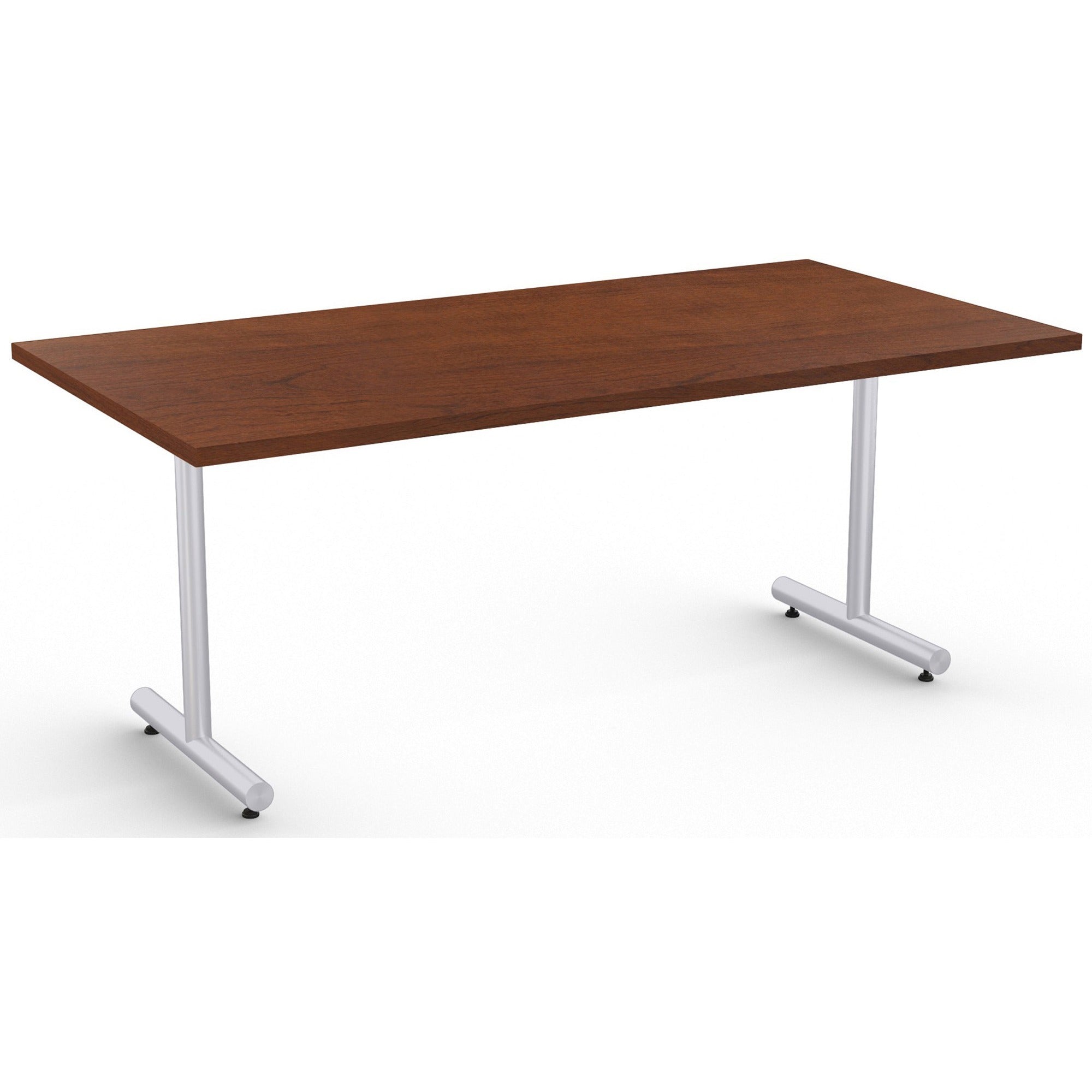 special-t-kingston-training-table-component-for-table-topmahogany-rectangle-top-metallic-sand-t-shaped-base-72-table-top-length-x-30-table-top-width-29-height-assembly-required-thermofused-laminate-tfl-top-material-1-each_sctking3072smg - 1