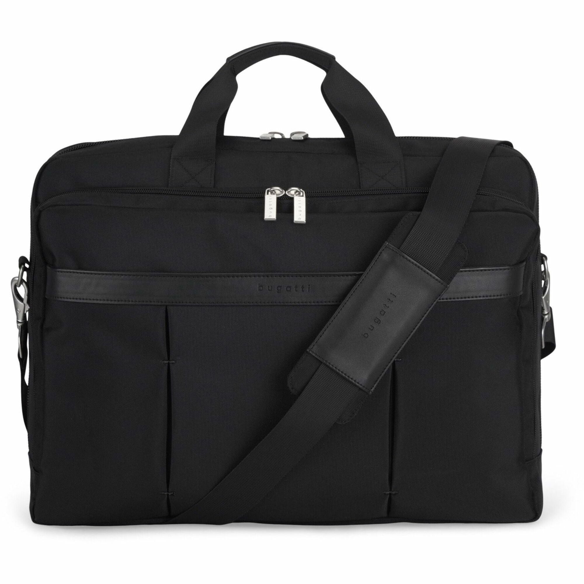 bugatti Gregory Carrying Case (Briefcase) for 17" to 17.3" Notebook - Black - Damage Resistant, Tangle Resistant Shoulder Strap - Ballistic Nylon Body - Trolley Strap, Handle, Shoulder Strap - 13" Height x 8" Width x 18" Depth - 1 Each - 1
