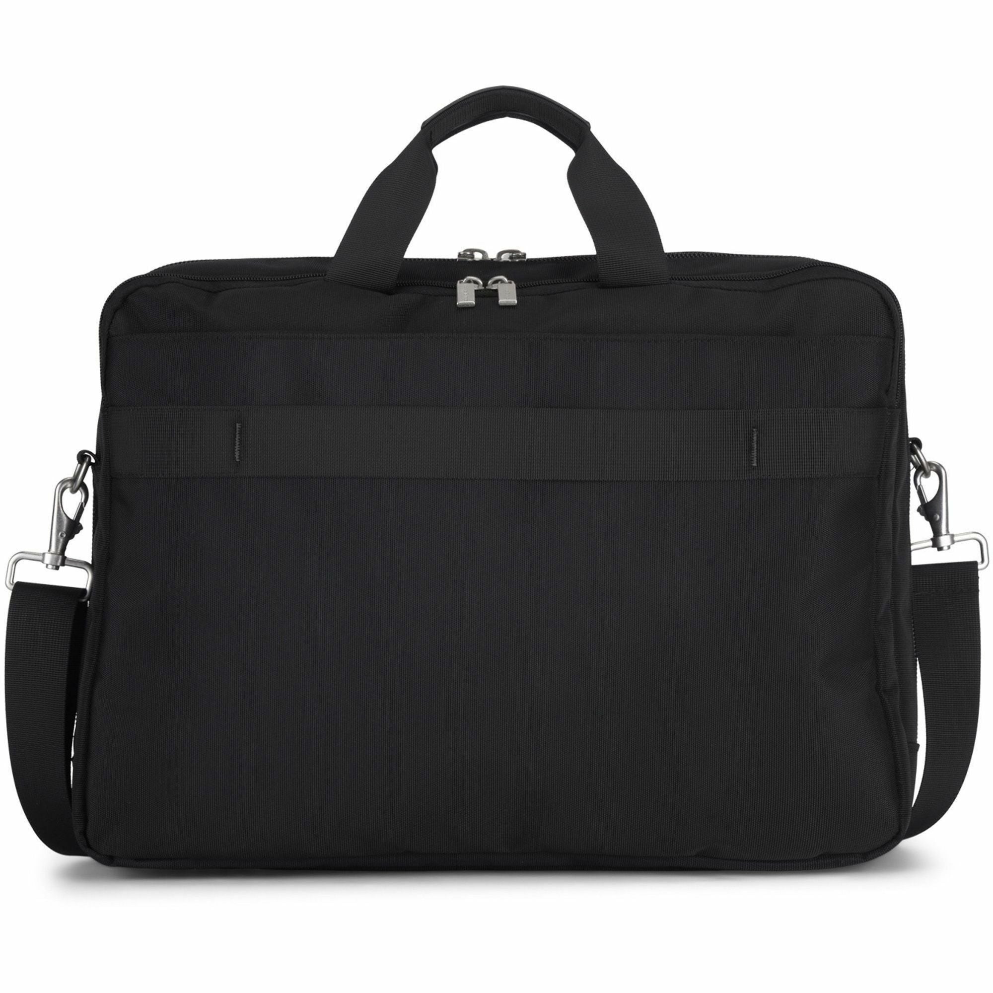 bugatti Gregory Carrying Case (Briefcase) for 17" to 17.3" Notebook - Black - Damage Resistant, Tangle Resistant Shoulder Strap - Ballistic Nylon Body - Trolley Strap, Handle, Shoulder Strap - 13" Height x 8" Width x 18" Depth - 1 Each - 3