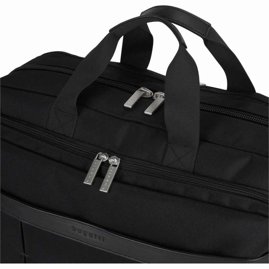 bugatti Gregory Carrying Case (Briefcase) for 17" to 17.3" Notebook - Black - Damage Resistant, Tangle Resistant Shoulder Strap - Ballistic Nylon Body - Trolley Strap, Handle, Shoulder Strap - 13" Height x 8" Width x 18" Depth - 1 Each - 8