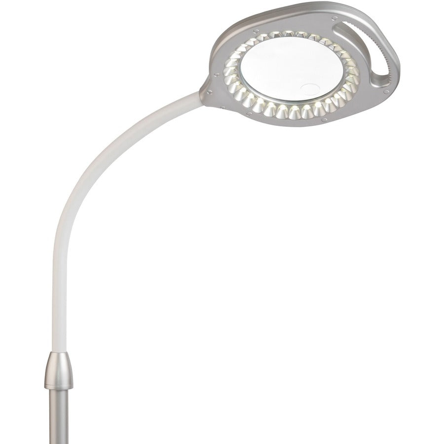 OttLite LED Magnifier Floor & Table Light - 54.8" Height - LED Bulb - Glare-free Light, Flexible Neck, Handle, Adjustable Height - 240 lm Lumens - Floor-mountable, Table Top - for Table