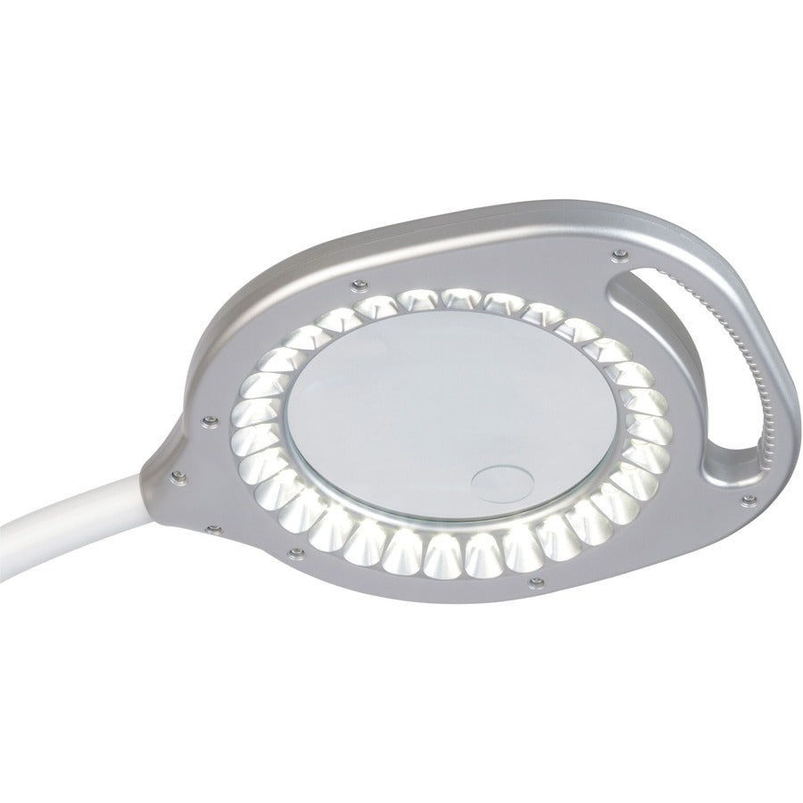 OttLite LED Magnifier Floor & Table Light - 54.8" Height - LED Bulb - Glare-free Light, Flexible Neck, Handle, Adjustable Height - 240 lm Lumens - Floor-mountable, Table Top - for Table