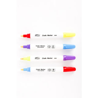 Integra Chalk Ink Markers - Bullet Marker Point Style - Blue, Purple, Red, Yellow Chalk-based Ink - 4 / Set