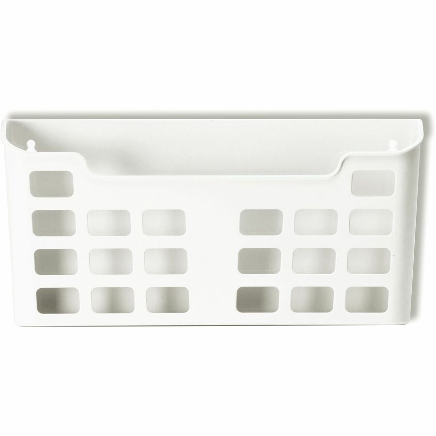 Officemate Magnetplus Magnetic File Pocket - 6.7" Height x 13.6" Width x 2.5" Depth - Magnetic, Suction Cup, Damage Resistant, Front Cut-out - White - Plastic - 1 Each - 5