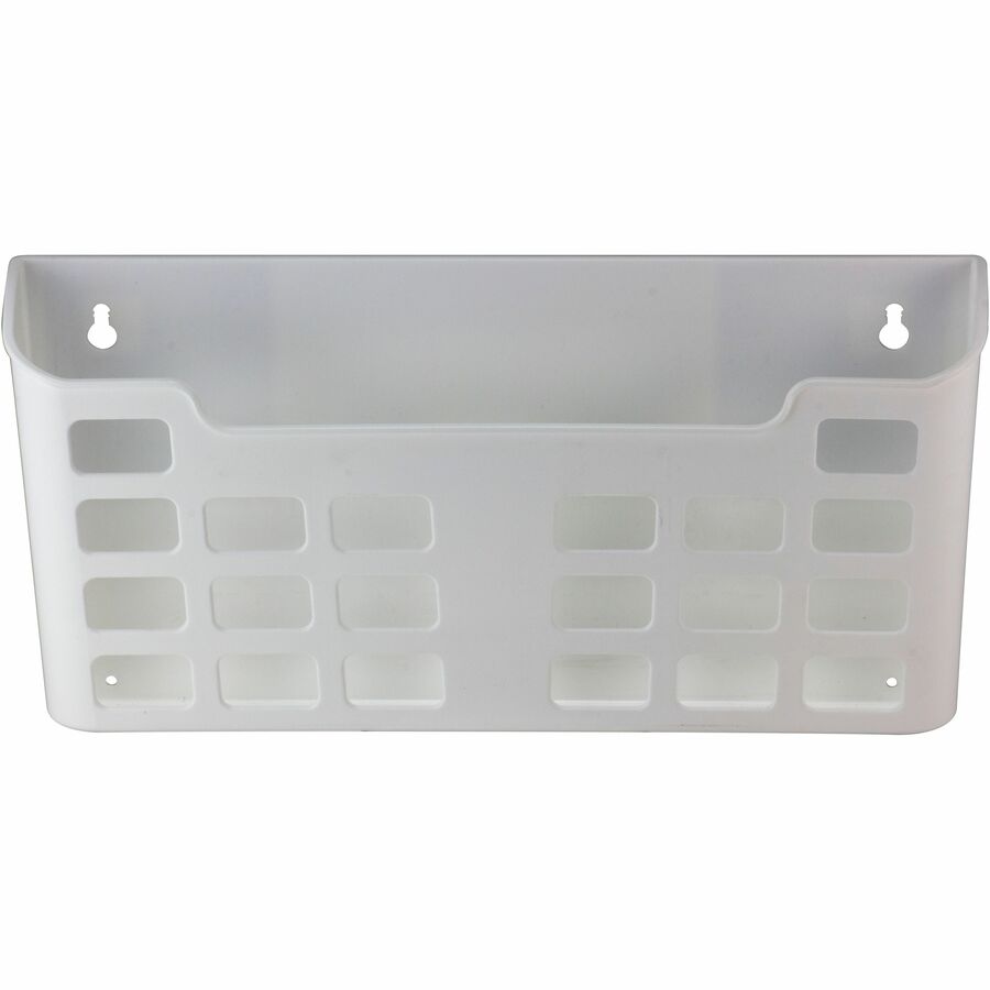 Officemate Magnetplus Magnetic File Pocket - 6.7" Height x 13.6" Width x 2.5" Depth - Magnetic, Suction Cup, Damage Resistant, Front Cut-out - White - Plastic - 1 Each - 6