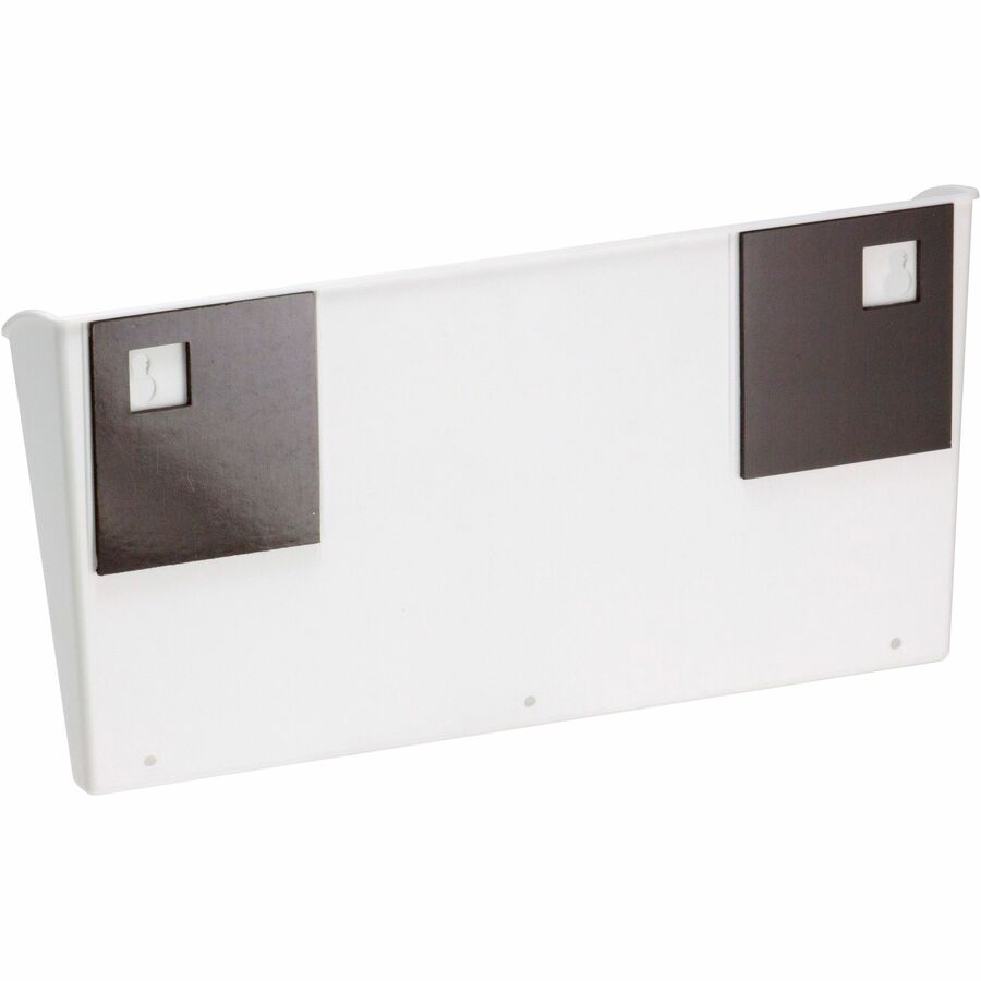 Officemate Magnetplus Magnetic File Pocket - 6.7" Height x 13.6" Width x 2.5" Depth - Magnetic, Suction Cup, Damage Resistant, Front Cut-out - White - Plastic - 1 Each - 4