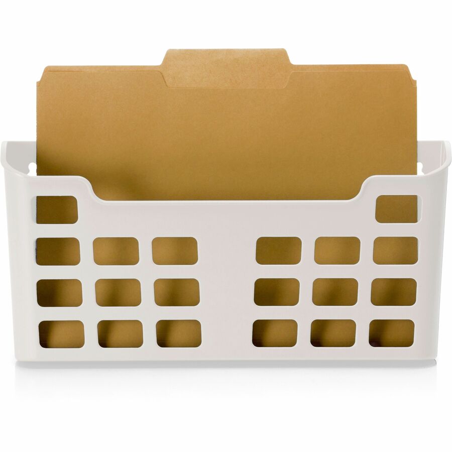 Officemate Magnetplus Magnetic File Pocket - 6.7" Height x 13.6" Width x 2.5" Depth - Magnetic, Suction Cup, Damage Resistant, Front Cut-out - White - Plastic - 1 Each - 7