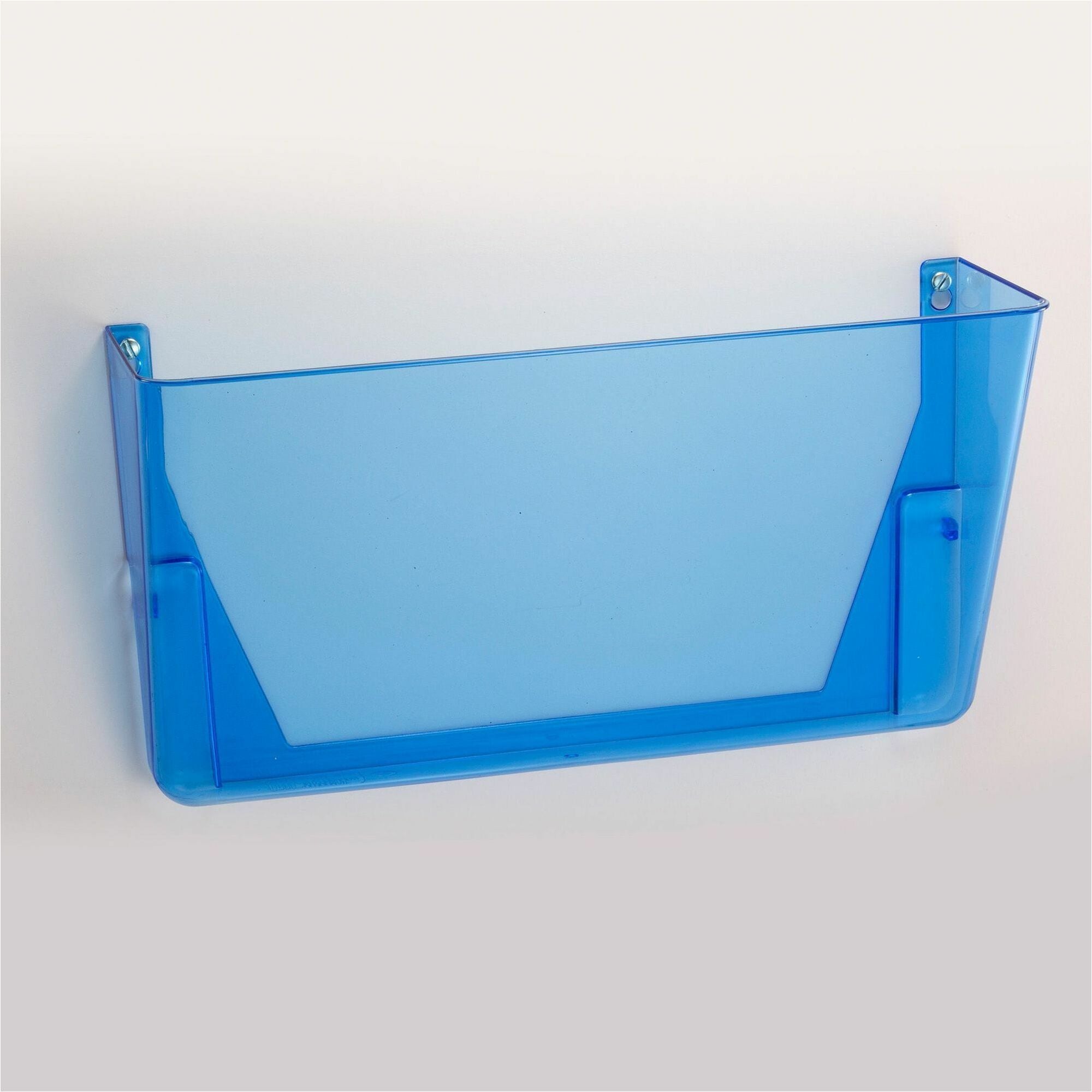 Officemate Blue Glacier Wall File, 3/Box - 15" Height x 13" Width x 4.1" Depth - Stackable - Transparent Blue - Plastic - 3 / Pack