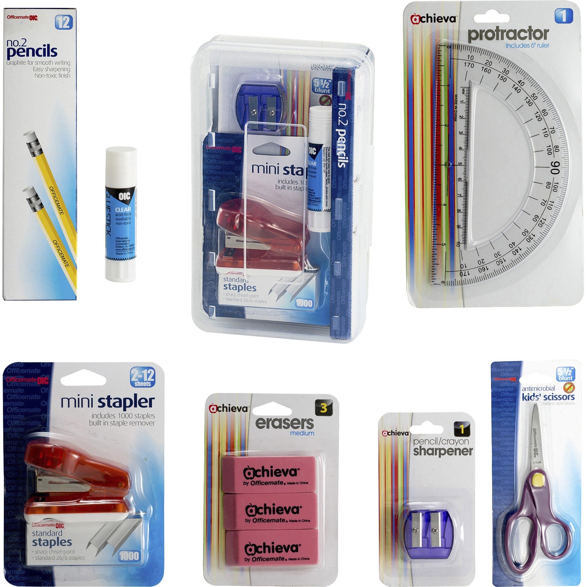 back-to-school-pencil-box-essential-supplies-organizer-kit-8-pieces-multi-1-each_oic97313 - 1