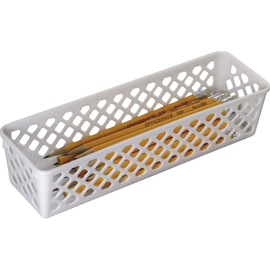 officemate-achieva-long-supply-basket-3-pk-34-height-x-101-width-x-36-depth-compact-stackable-storage-space-white-plastic-3-pack_oic26204 - 2