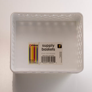 officemate-achieva-medium-supply-basket-3-pk-24-height-x-61-width-x-5-depth-compact-stackable-storage-space-white-plastic-3-pack_oic26205 - 2