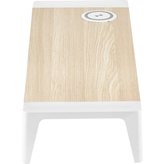 Wooden Monitor Stand with Wireless Charging Pad, 9.8" x 26.77" x 4.13", White