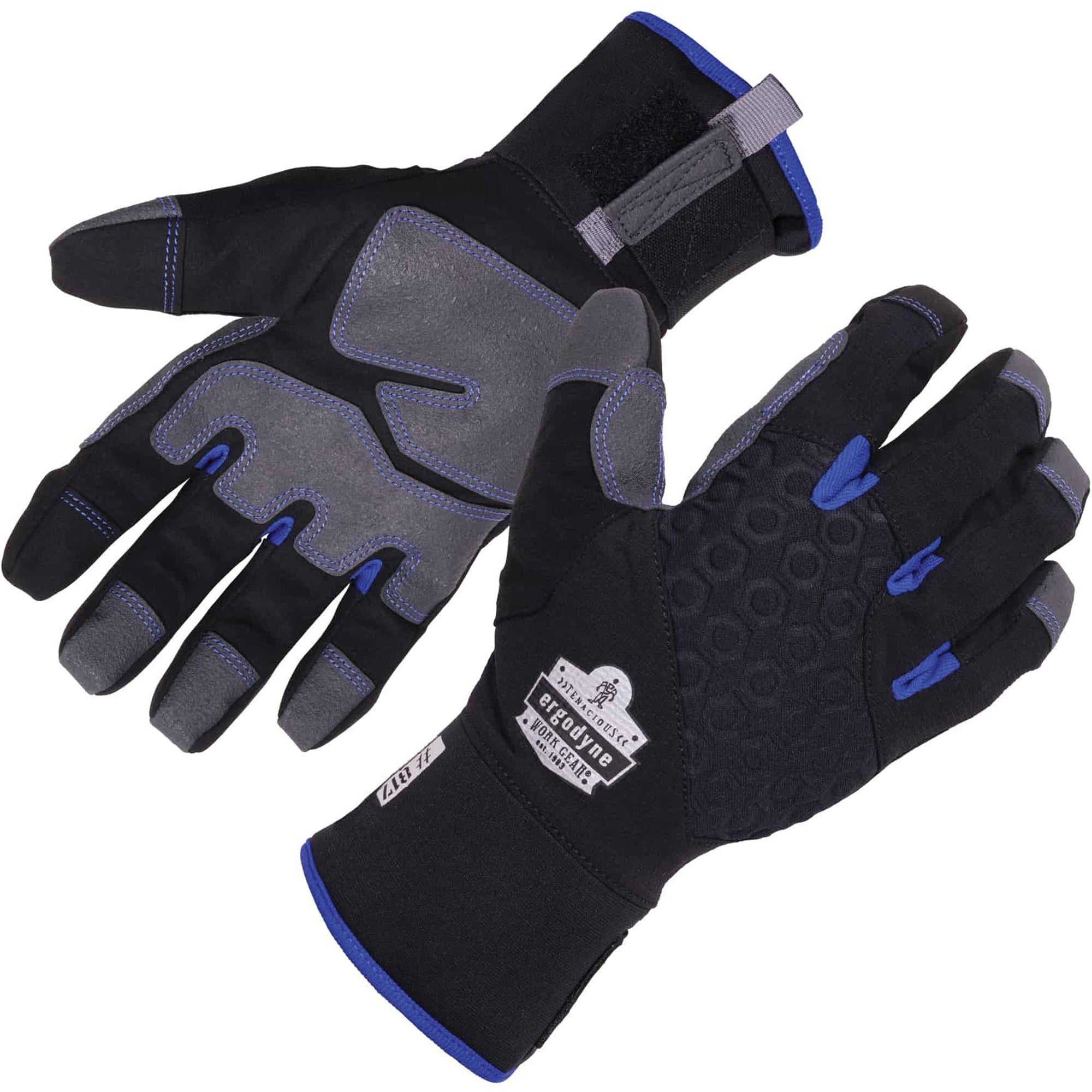 Proflex 817 Reinforced Thermal Utility Gloves, Black, Small, 1 Pair