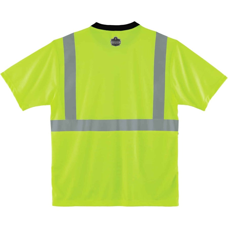 GloWear 8289BK Class 2 Hi-Vis T-Shirt with Black Bottom, X-Large, Lime, Ships in 1-3 Business Days