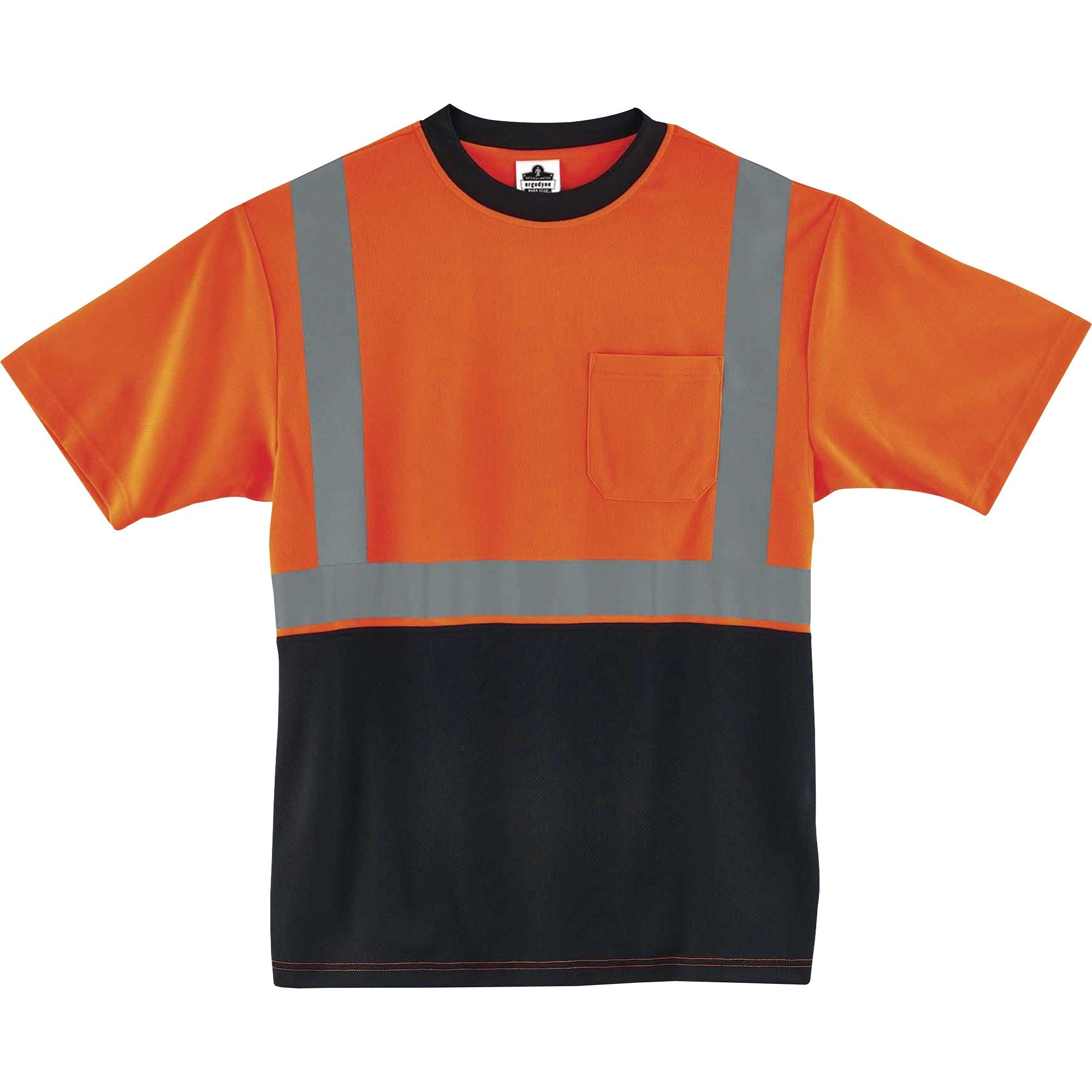 GloWear 8289BK Class 2 Hi-Vis T-Shirt with Black Bottom, Small, Orange, Ships in 1-3 Business Days