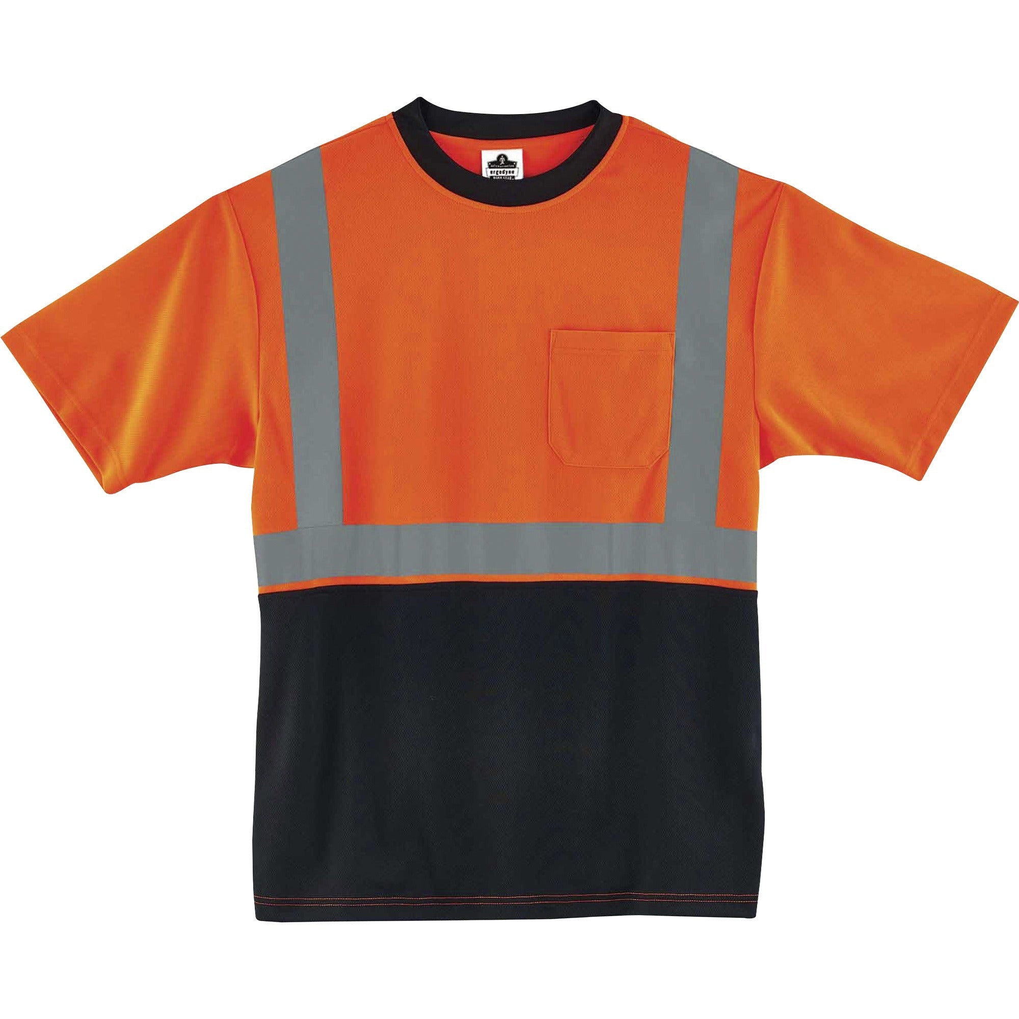GloWear 8289BK Class 2 Hi-Vis T-Shirt with Black Bottom, 4X-Large, Orange, Ships in 1-3 Business Days