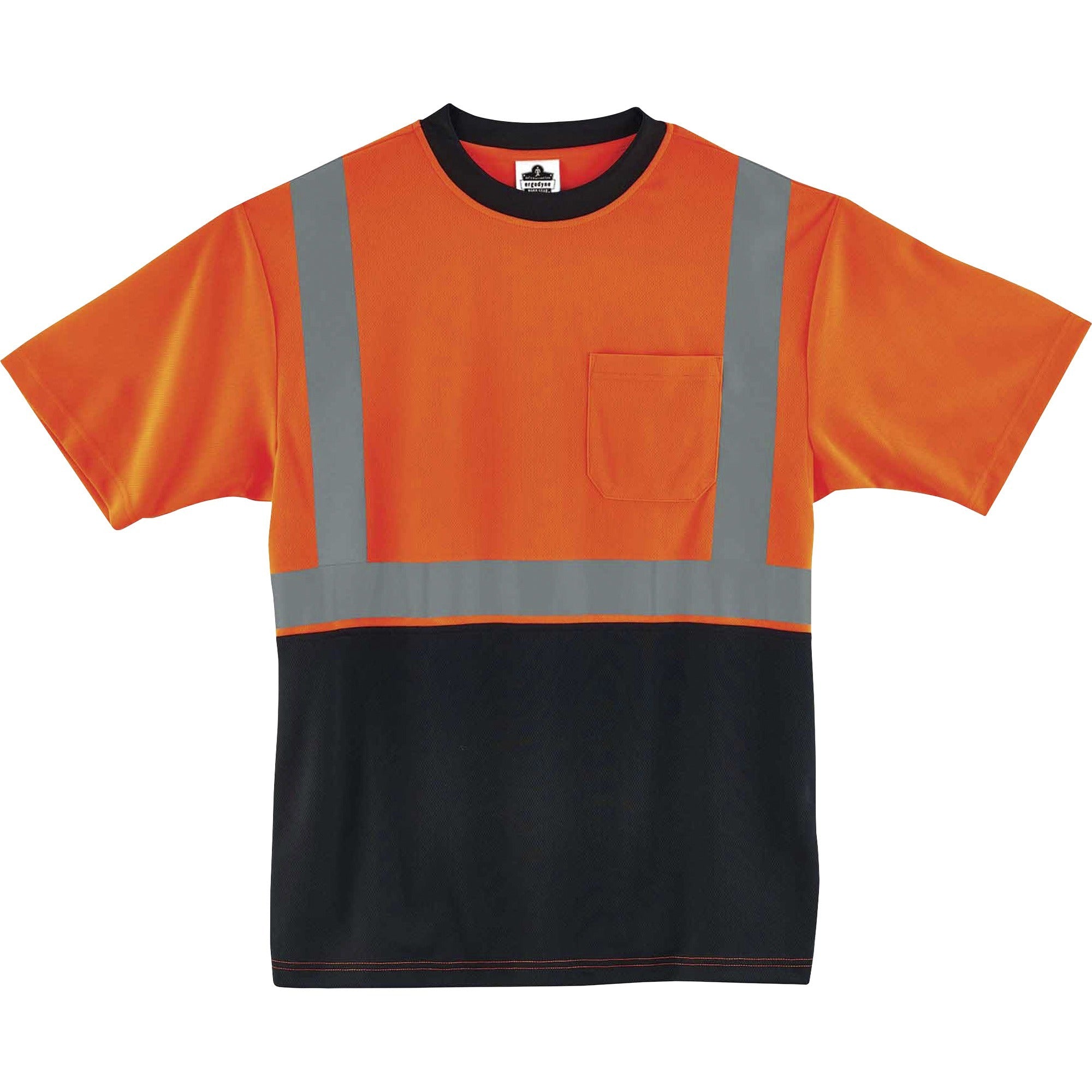 GloWear 8289BK Class 2 Hi-Vis T-Shirt with Black Bottom, 5X-Large, Orange, Ships in 1-3 Business Days