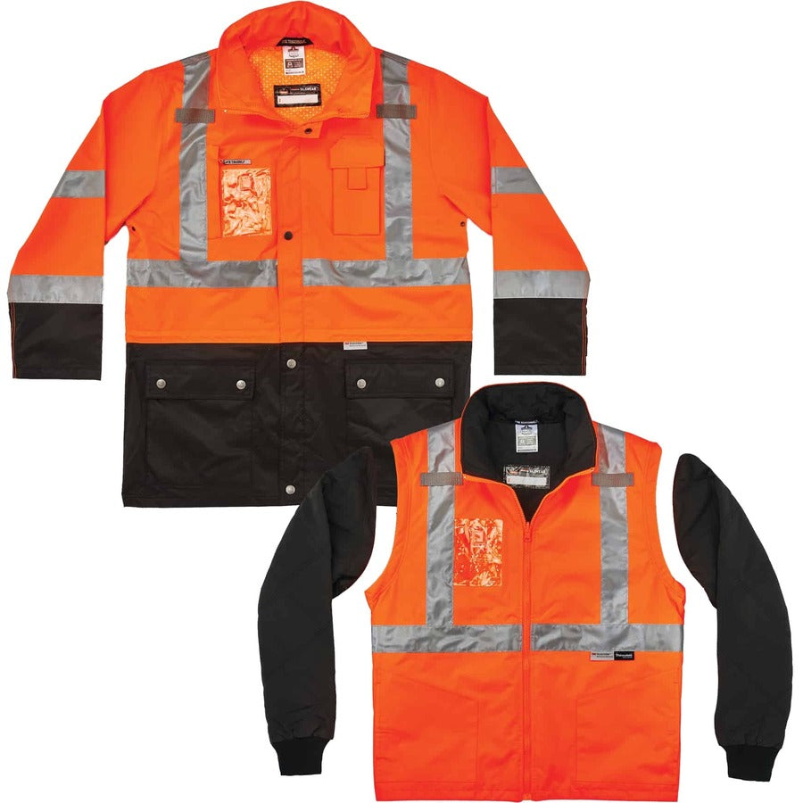 GloWear 8388 Class 3/2 Hi-Vis Thermal Jacket Kit, Large, Orange, Ships in 1-3 Business Days