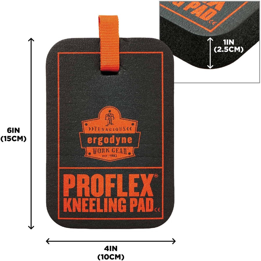 ProFlex 365 Mini Foam Kneeling Pad, Carabiner, 1", Mini, Black, Ships in 1-3 Business Days