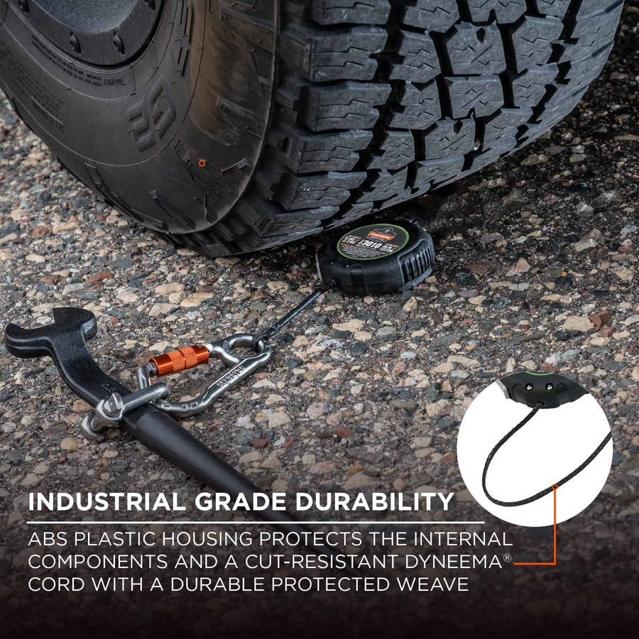 Squids 3010 Retractable Lanyard w/Locking Carabiner+Belt Clip, 5 lb Max Work Capacity, 48", Black, Ships in 1-3 Business Days