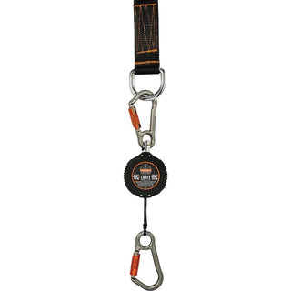 Squids 3011 Retractable Lanyard w/Tool+Swivel Anchor Carabiners, 8 lb Max Work Cap, 48", Black, Ships in 1-3 Business Days