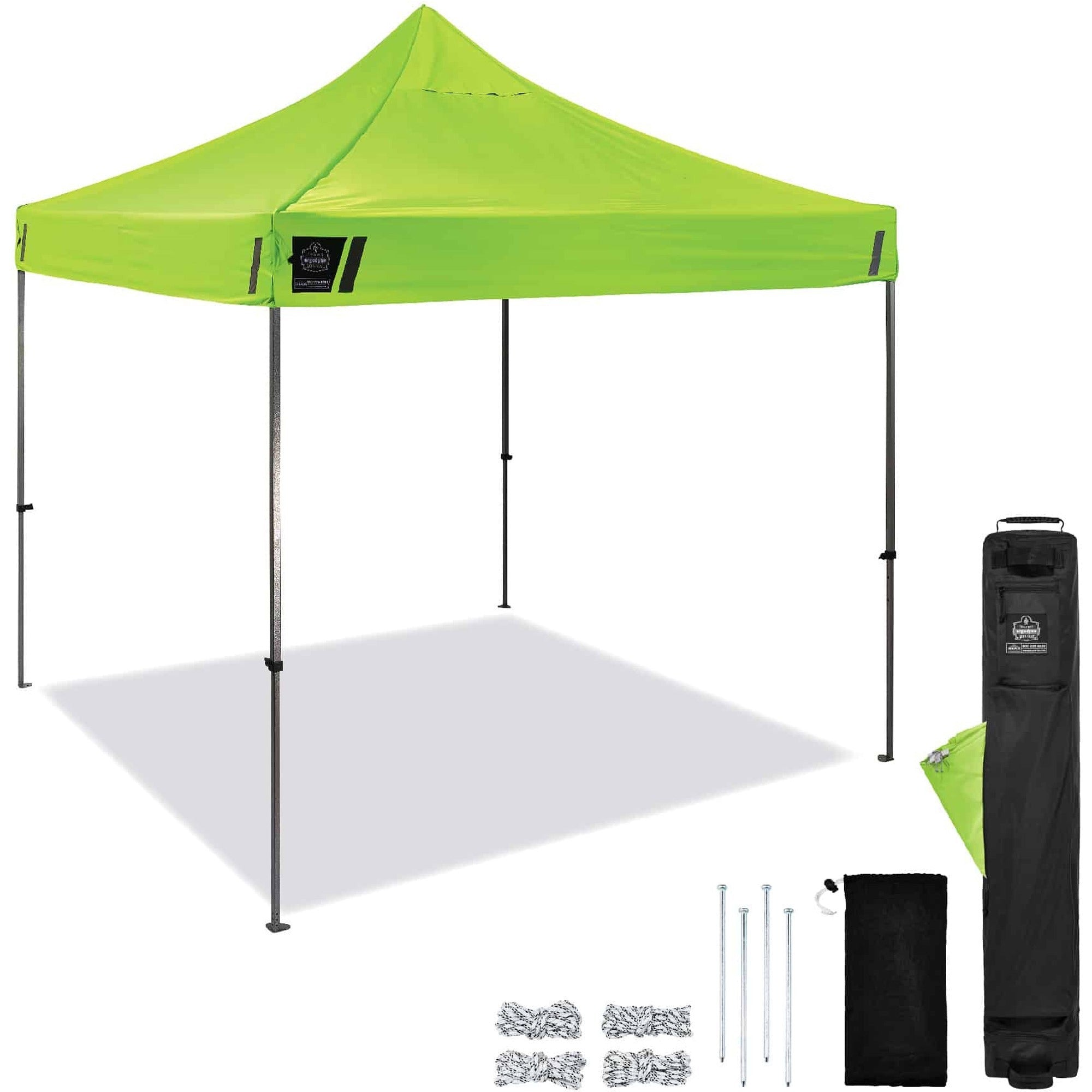 Shax 6000 Heavy-Duty Pop-Up Tent, Single Skin, 10 ft x 10 ft, Polyester/Steel, Lime, Ships in 1-3 Business Days