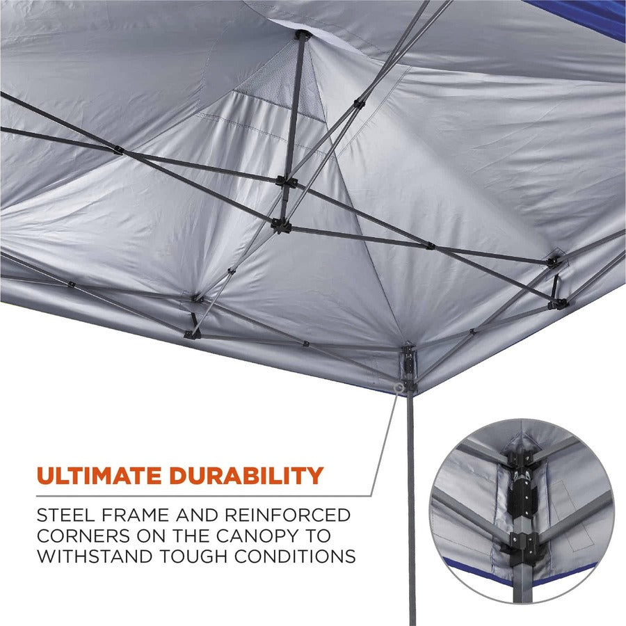 Shax 6000 Heavy-Duty Pop-Up Tent, Single Skin, 10 ft x 10 ft, Polyester/Steel, Blue, Ships in 1-3 Business Days