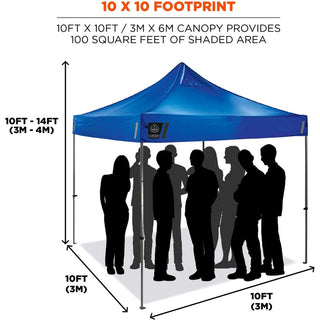 Shax 6000 Heavy-Duty Pop-Up Tent, Single Skin, 10 ft x 10 ft, Polyester/Steel, Blue, Ships in 1-3 Business Days