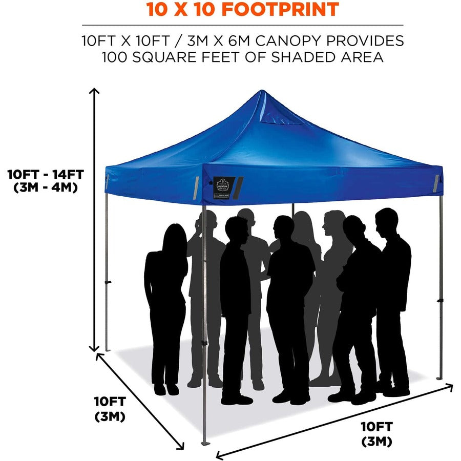 Shax 6000 Heavy-Duty Pop-Up Tent, Single Skin, 10 ft x 10 ft, Polyester/Steel, Blue, Ships in 1-3 Business Days