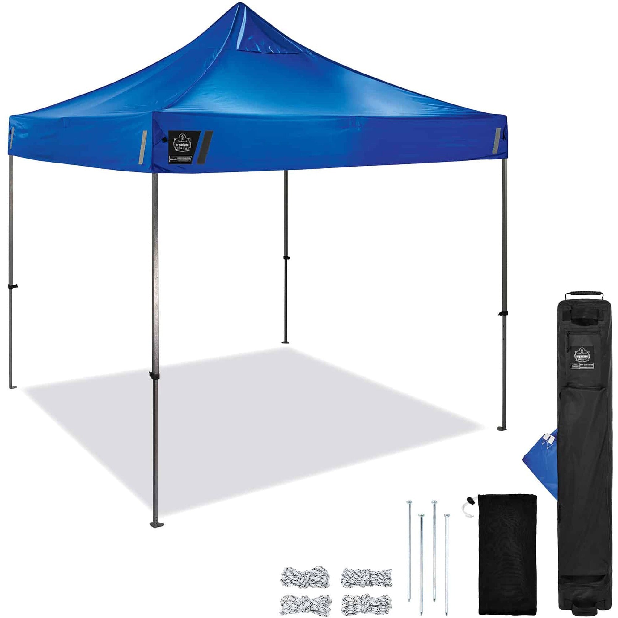 Shax 6000 Heavy-Duty Pop-Up Tent, Single Skin, 10 ft x 10 ft, Polyester/Steel, Blue, Ships in 1-3 Business Days