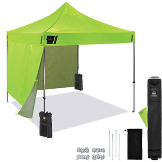 Shax 6051 Heavy-Duty Pop-Up Tent Kit, Single Skin, 10 ft x 10 ft, Polyester/Steel, Lime, Ships in 1-3 Business Days