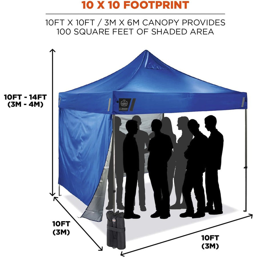 Shax 6051 Heavy-Duty Pop-Up Tent Kit, Single Skin, 10 ft x 10 ft, Polyester/Steel, Blue, Ships in 1-3 Business Days