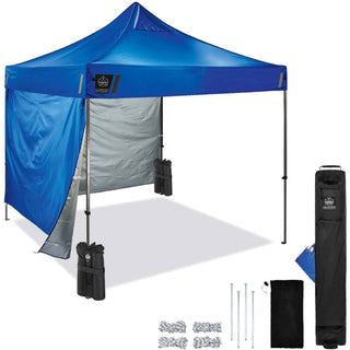 Shax 6051 Heavy-Duty Pop-Up Tent Kit, Single Skin, 10 ft x 10 ft, Polyester/Steel, Blue, Ships in 1-3 Business Days