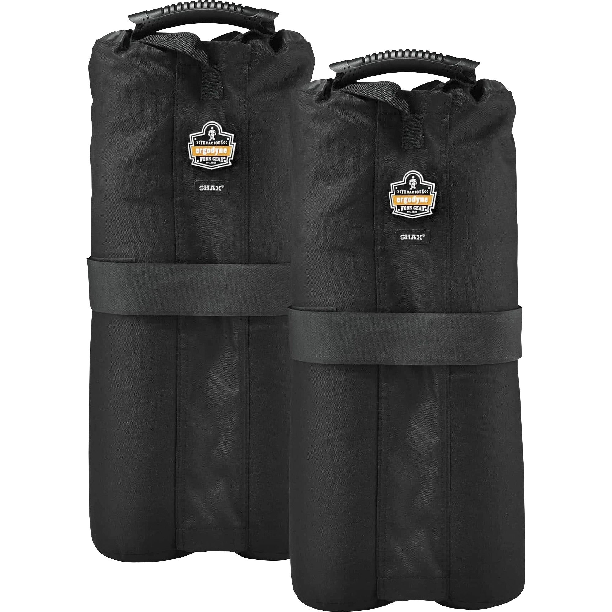 Shax 6094 One Size Tent Weight Bags - 40 lb Capacity - 10" Width x 7" Length - Black - Polyurethane, Polyester - 1Each - Tent