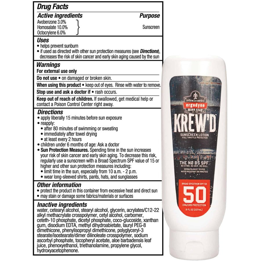 Ergodyne 6351 SPF 50 Sunscreen Lotion