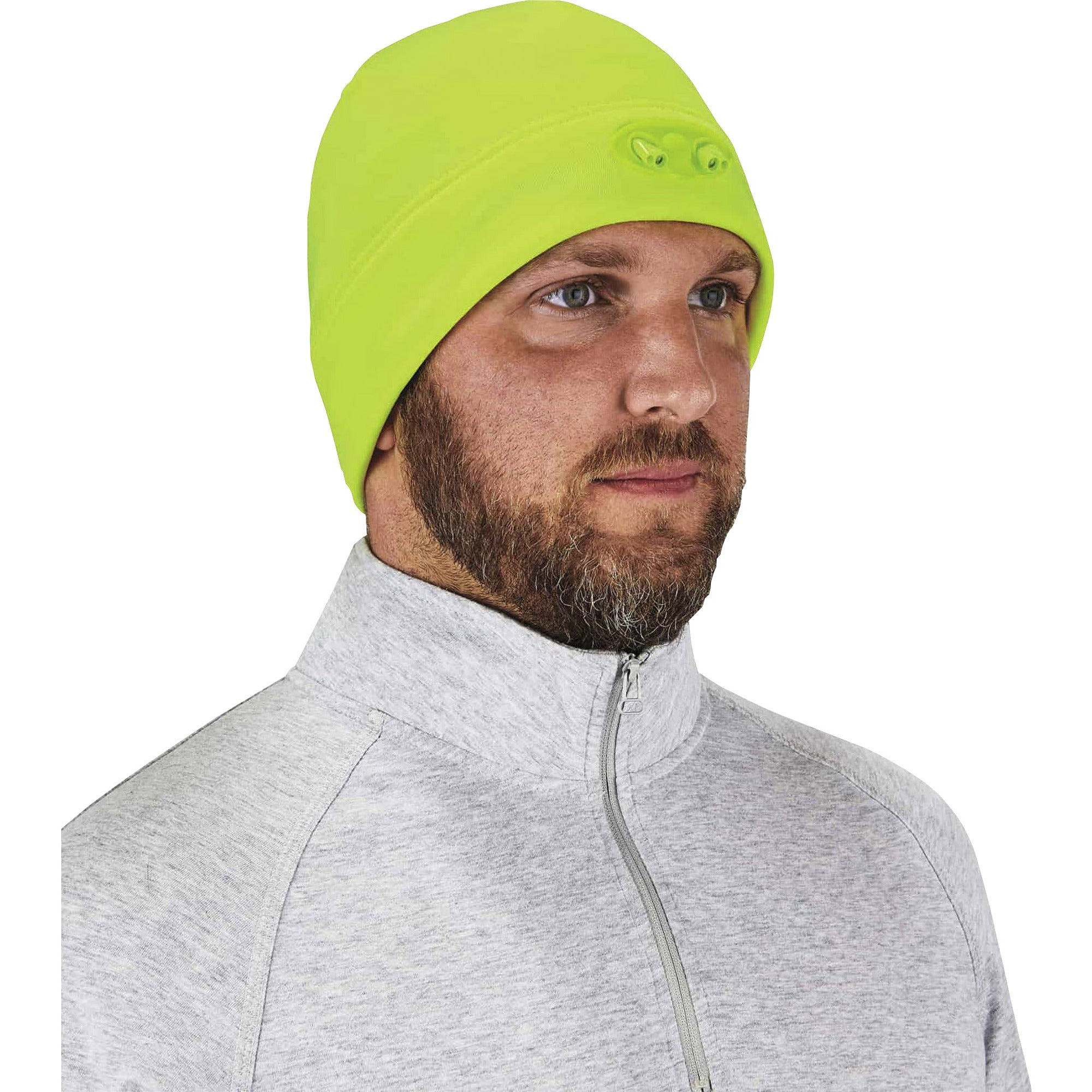 N-Ferno 6804 Skull Cap Winter Hat with LED Lights, One Size Fits Mosts, Lime, Ships in 1-3 Business Days