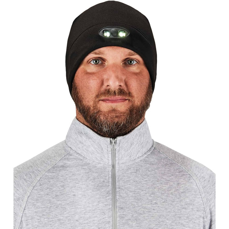 N-Ferno 6804 Skull Cap Winter Hat with LED Lights, One Size Fits Mosts, Black, Ships in 1-3 Business Days