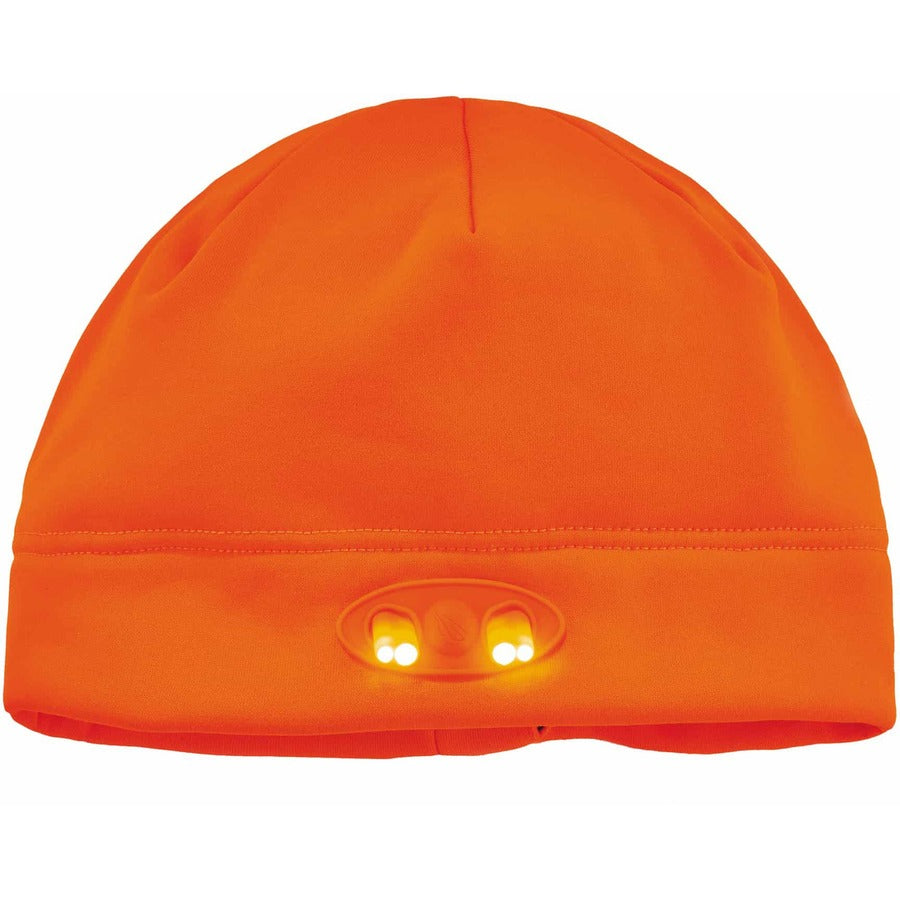 N-Ferno 6804 Skull Cap Winter Hat with LED Lights, One Size Fits Most, Orange, Ships in 1-3 Business Days