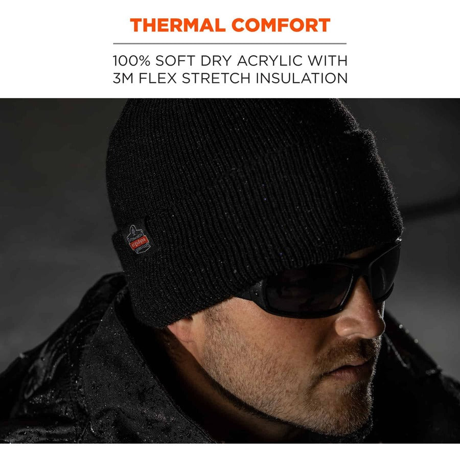 N-Ferno 6811ZI Rib Knit Hat + Bump Cap Insert, One Size Fits Most, Black, Ships in 1-3 Business Days