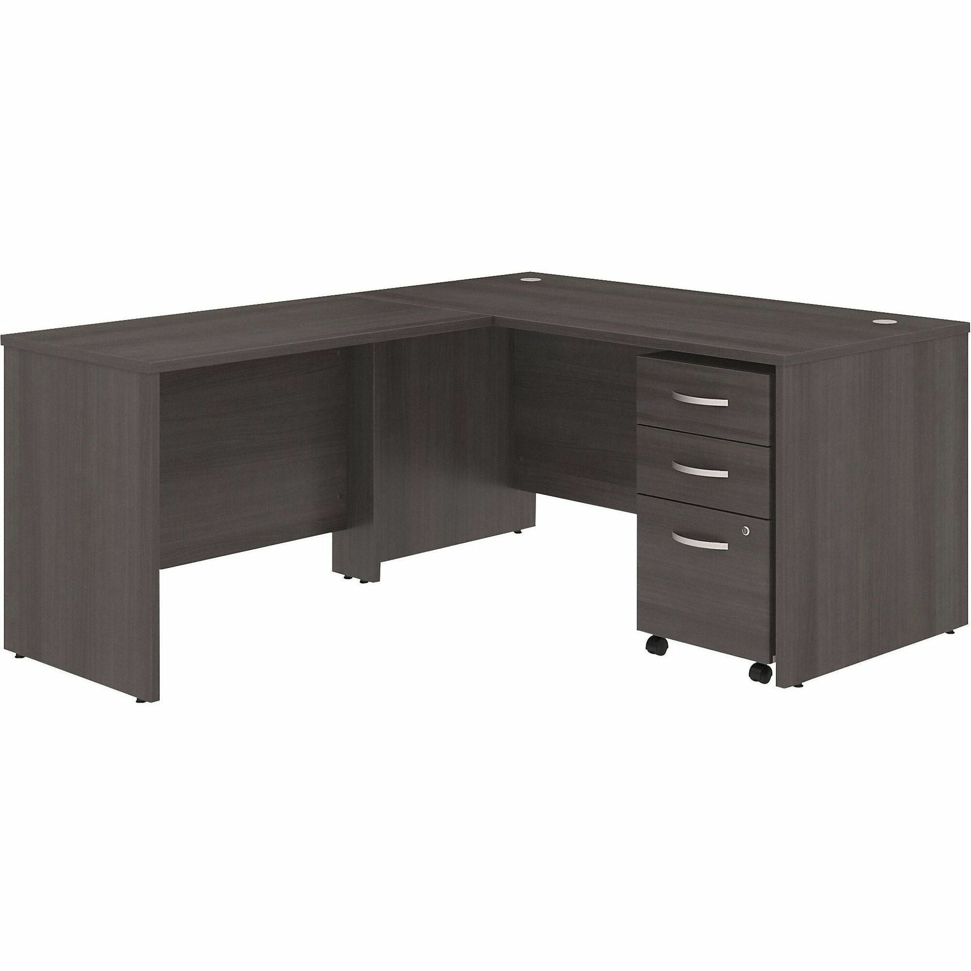 Studio C 60W x 30D L Shaped Desk with Mobile File Cabinet and 42W Return in Storm Gray - 1