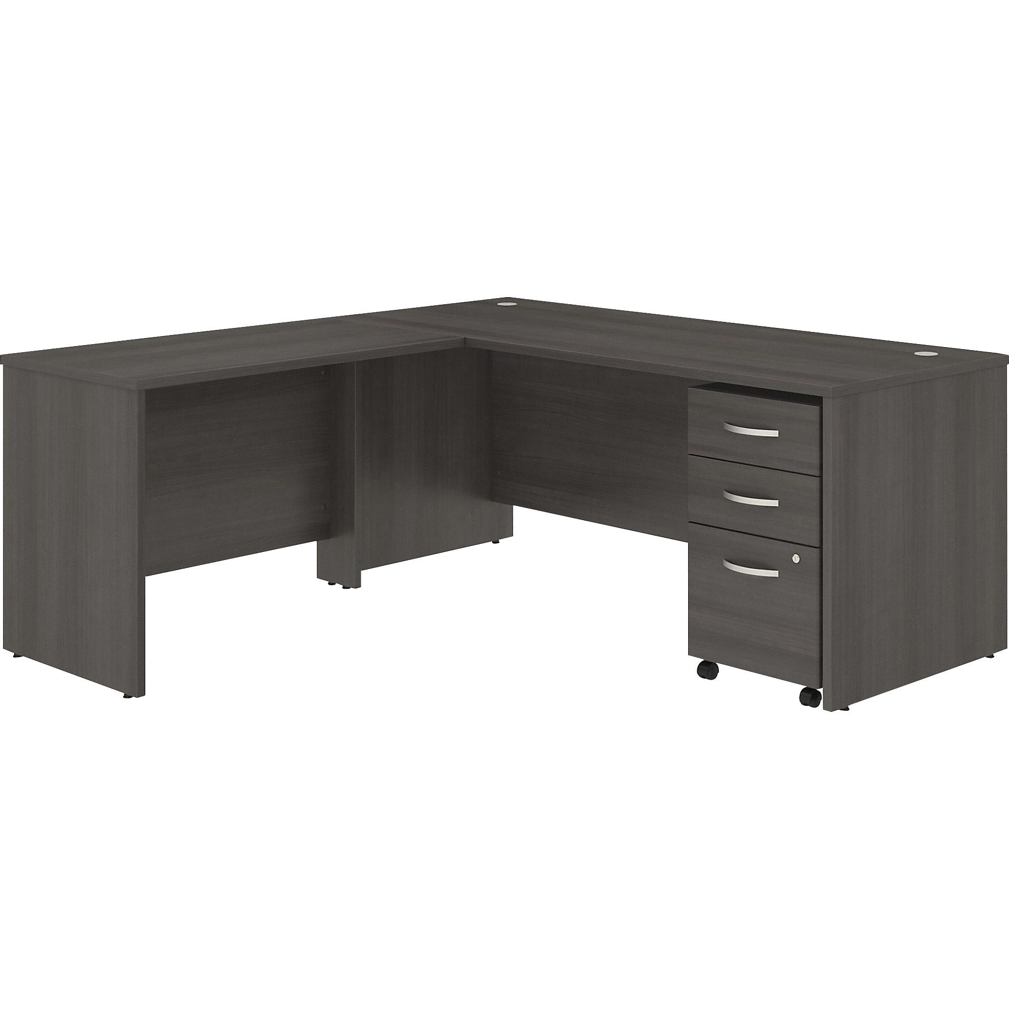 Bush Business Furniture Studio C 72W X 30D L Shaped Desk With Mobile File Cabinet And 42W Return - 72" x 30" Desk, 42" Return - 3 x Box, File Drawer(s) - Band Edge - Finish: Storm Gray, Thermofused Laminate (TFL) - 1