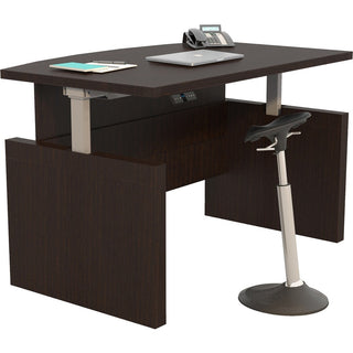 Safco Aberdeen Height-Adjustable Desk - 1.6" Work Surface, 72"49.3" Desk - Finish: Mocha, Laminate
